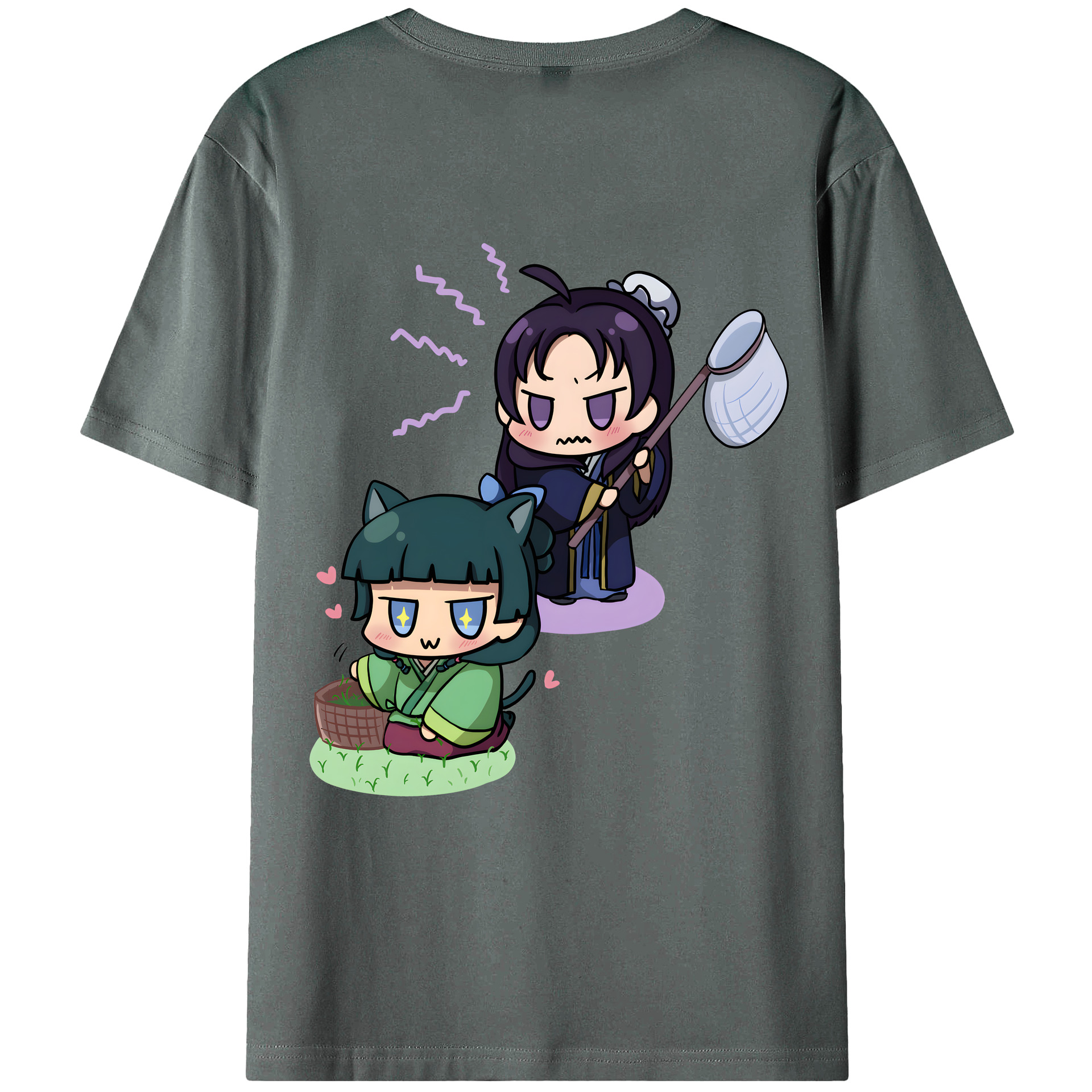 （画像用） 薬屋のひとりごと The Apothecary Diaries 綿100％ メンズ半袖Tシャツ（バックプリント） 通気性